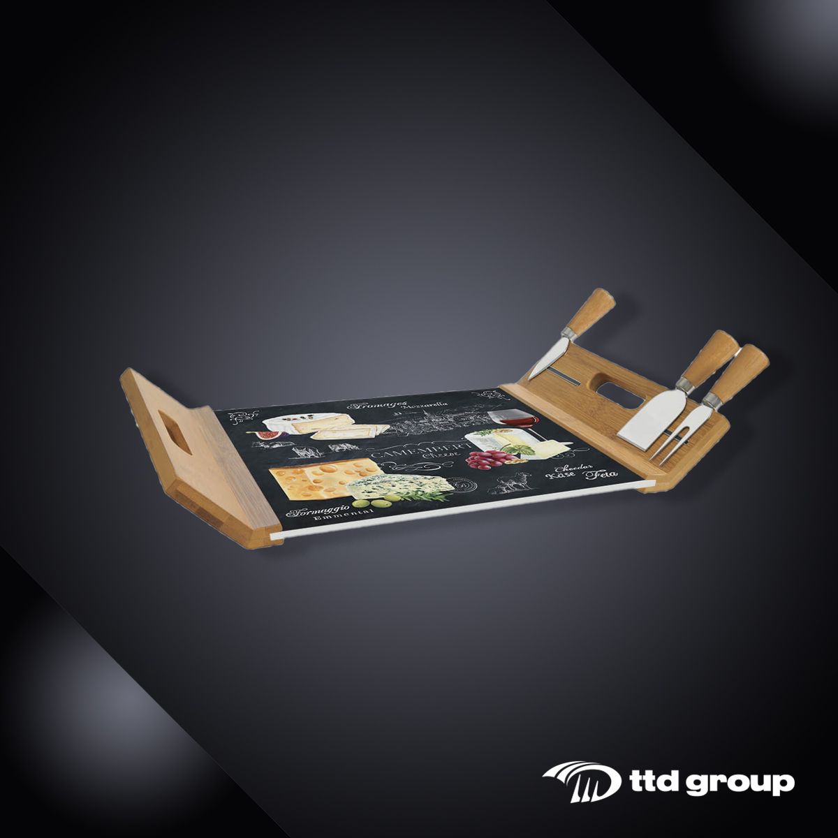 Khay và dao cắt phô mai Easy life 890 WOCH