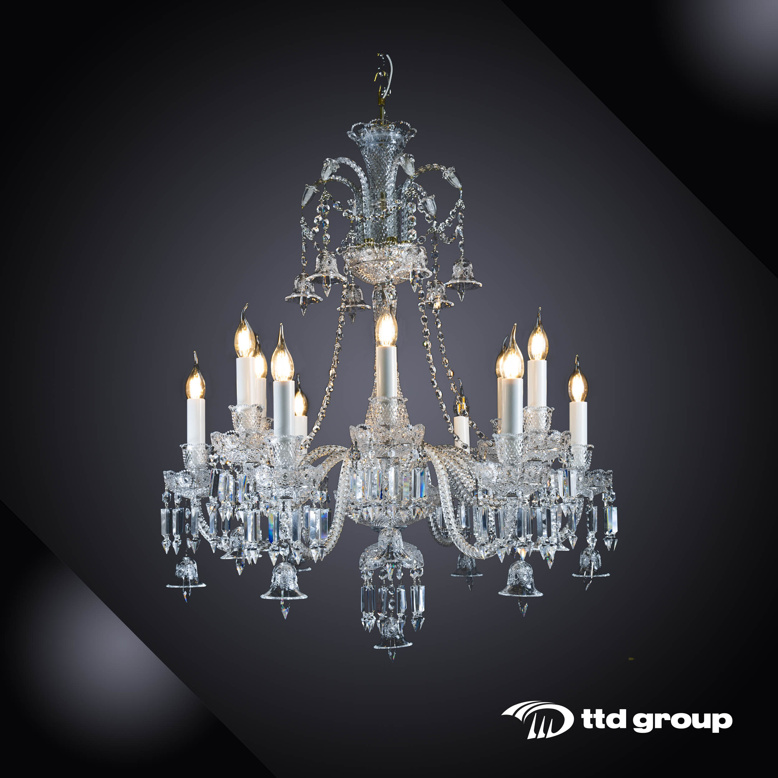 Chandelier CHARM Rhombus 12 Royal with Trim