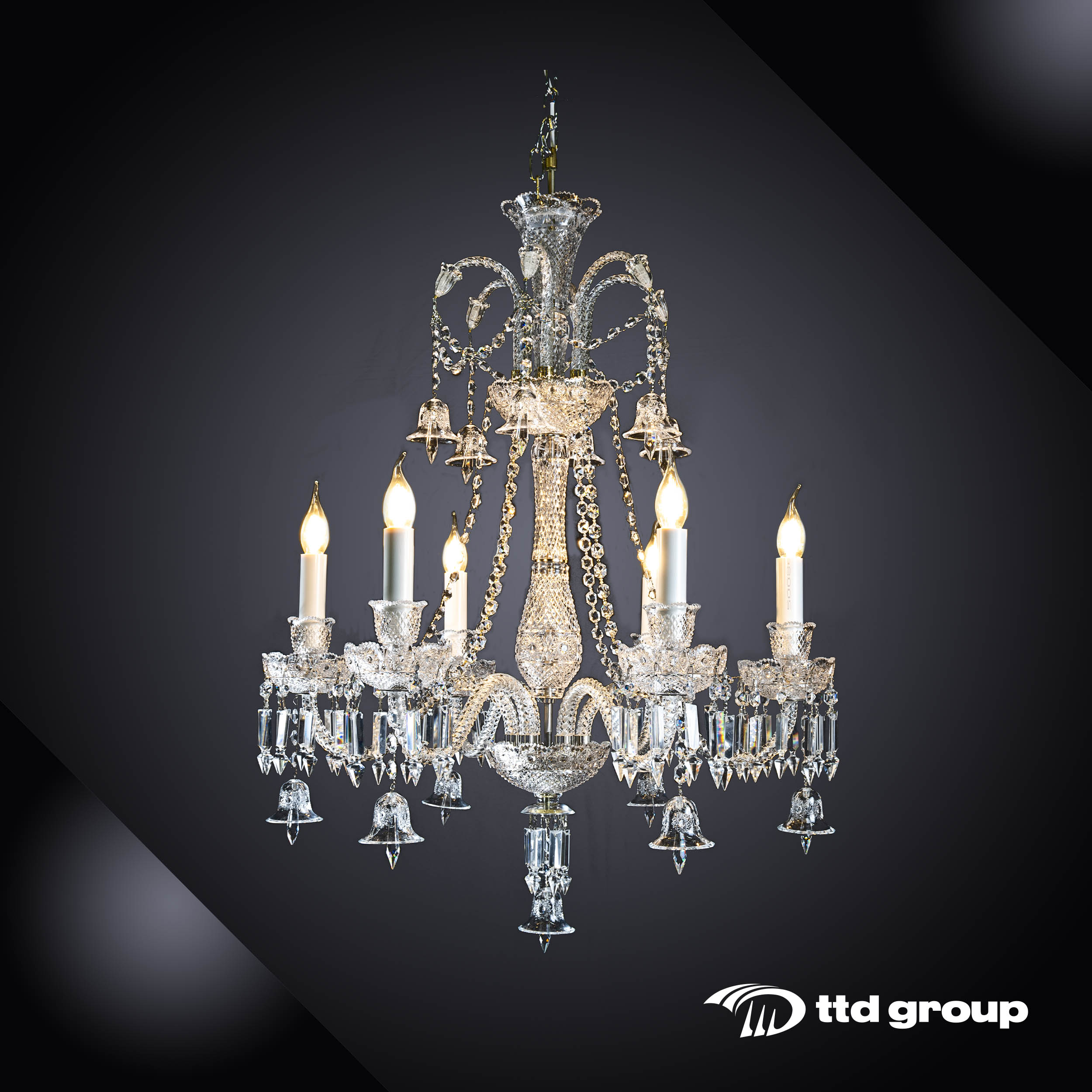 Chandelier CHARM Rhombus 6 Royal with Trim